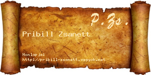 Pribill Zsanett névjegykártya